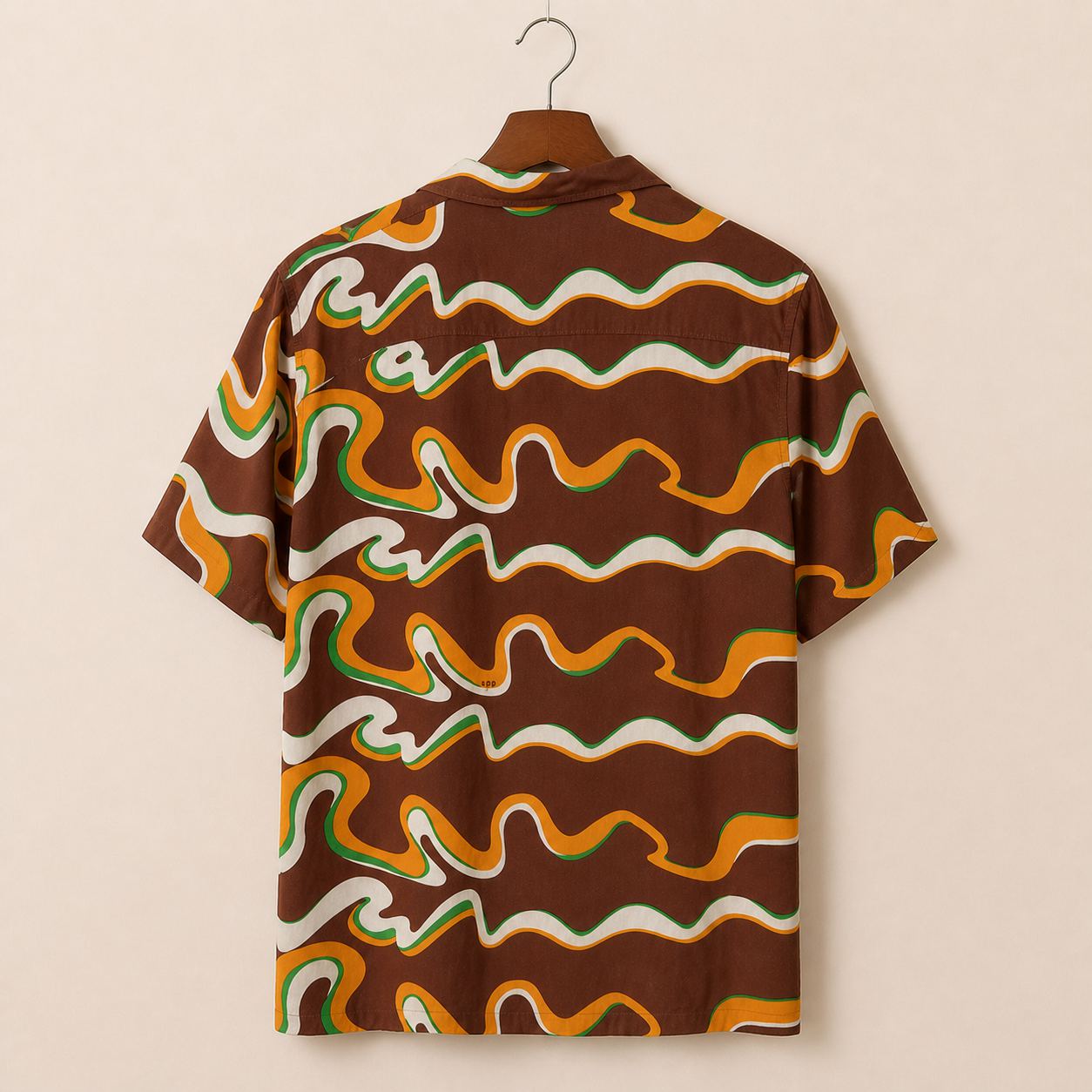 ESP เสื้อเชิ้ตลายเรโทรแขนสั้น