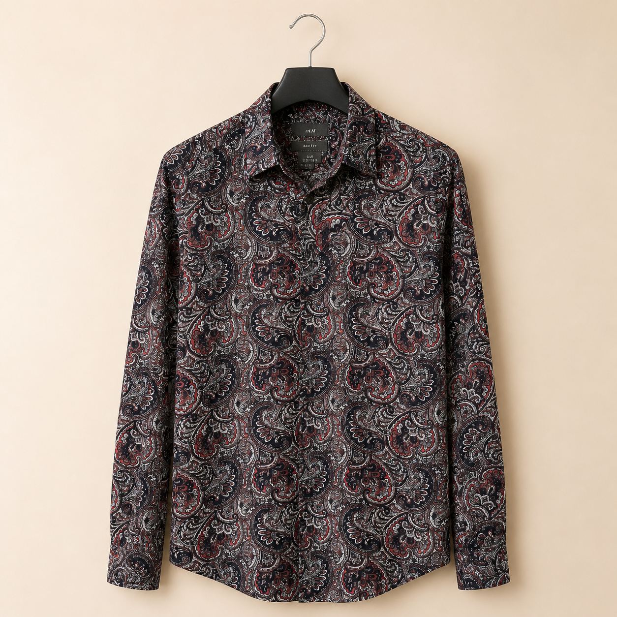 H&M เสื้อเชิ้ต Slim Fit ลาย Paisley แขนยาว