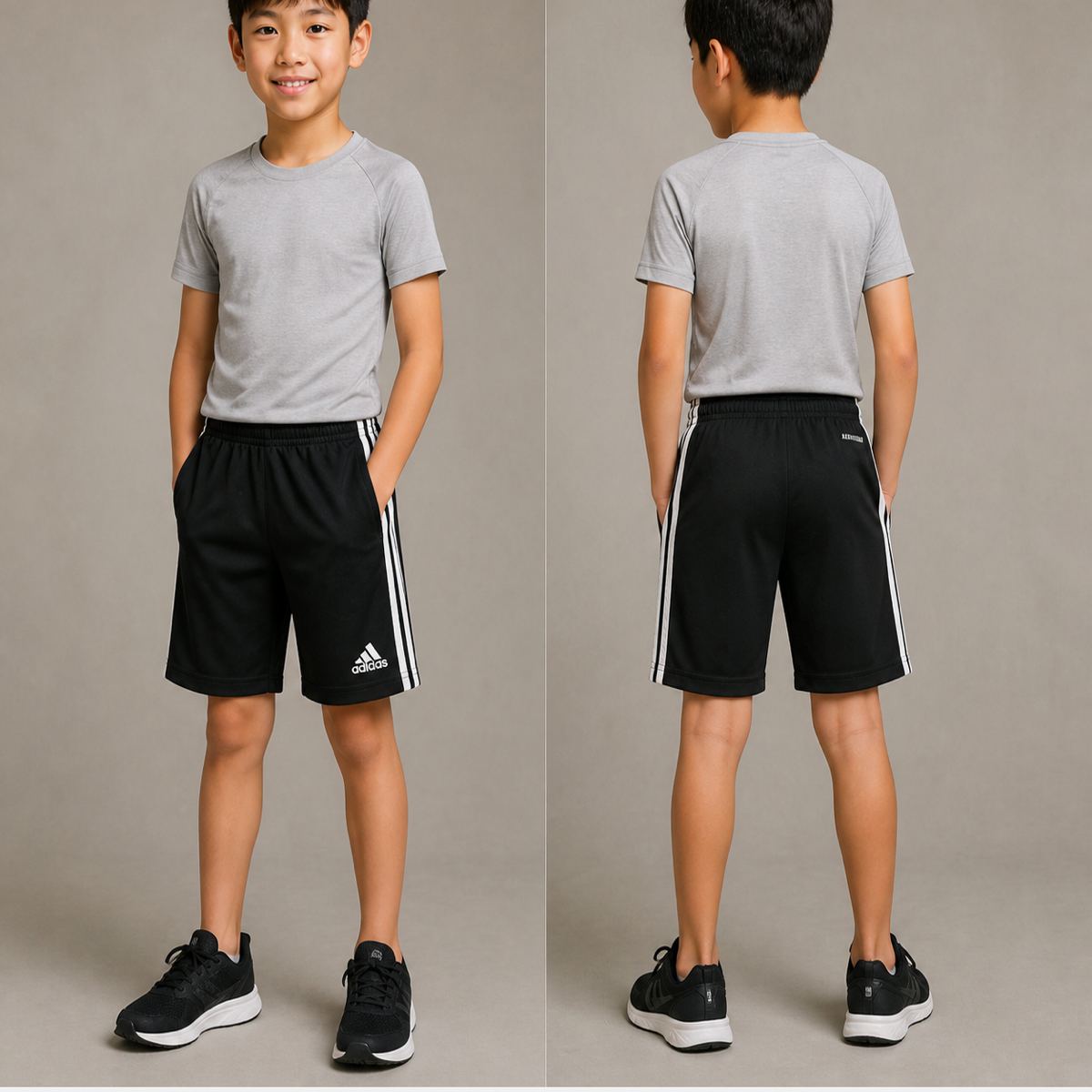 ADIDAS กางเกงขาสั้นกีฬาสีดำ
