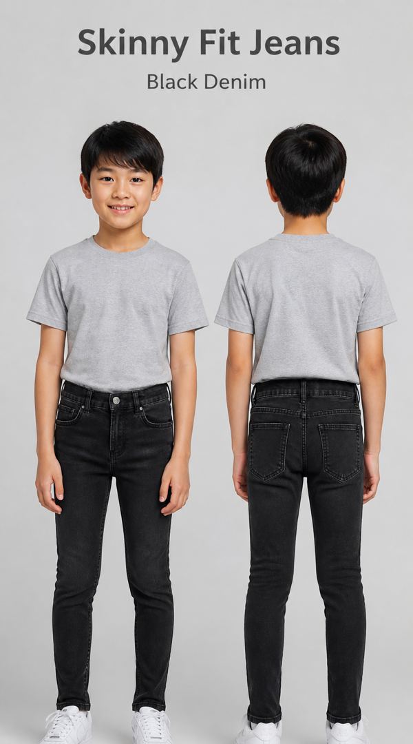 H&M ยีนส์ Skinny สีดำ