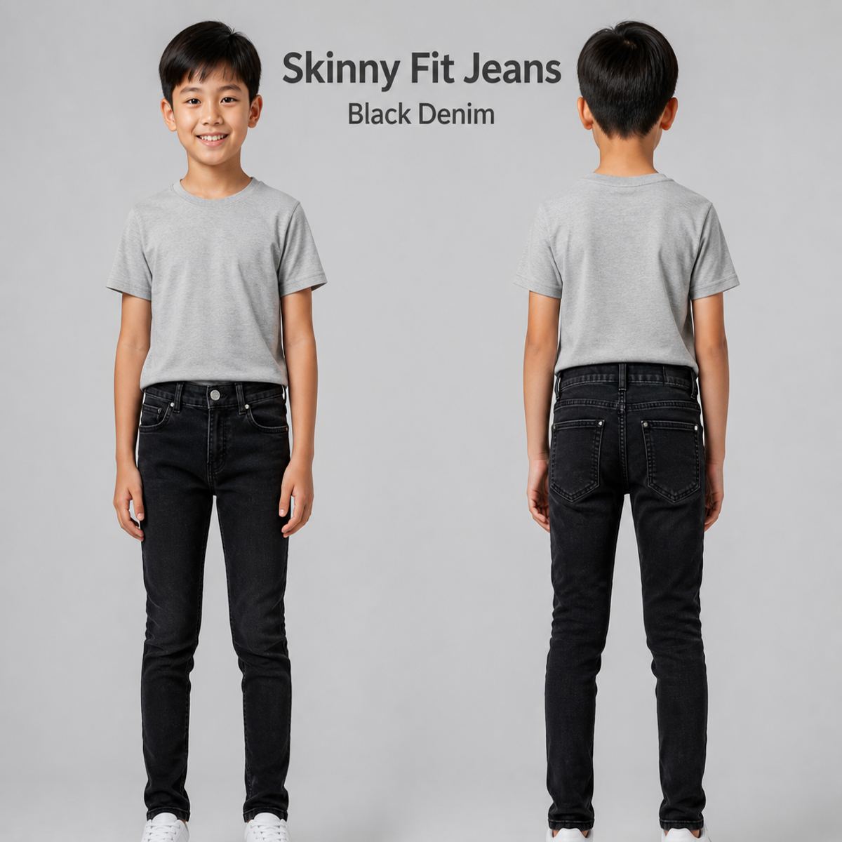 H&M ยีนส์ Skinny สีดำ
