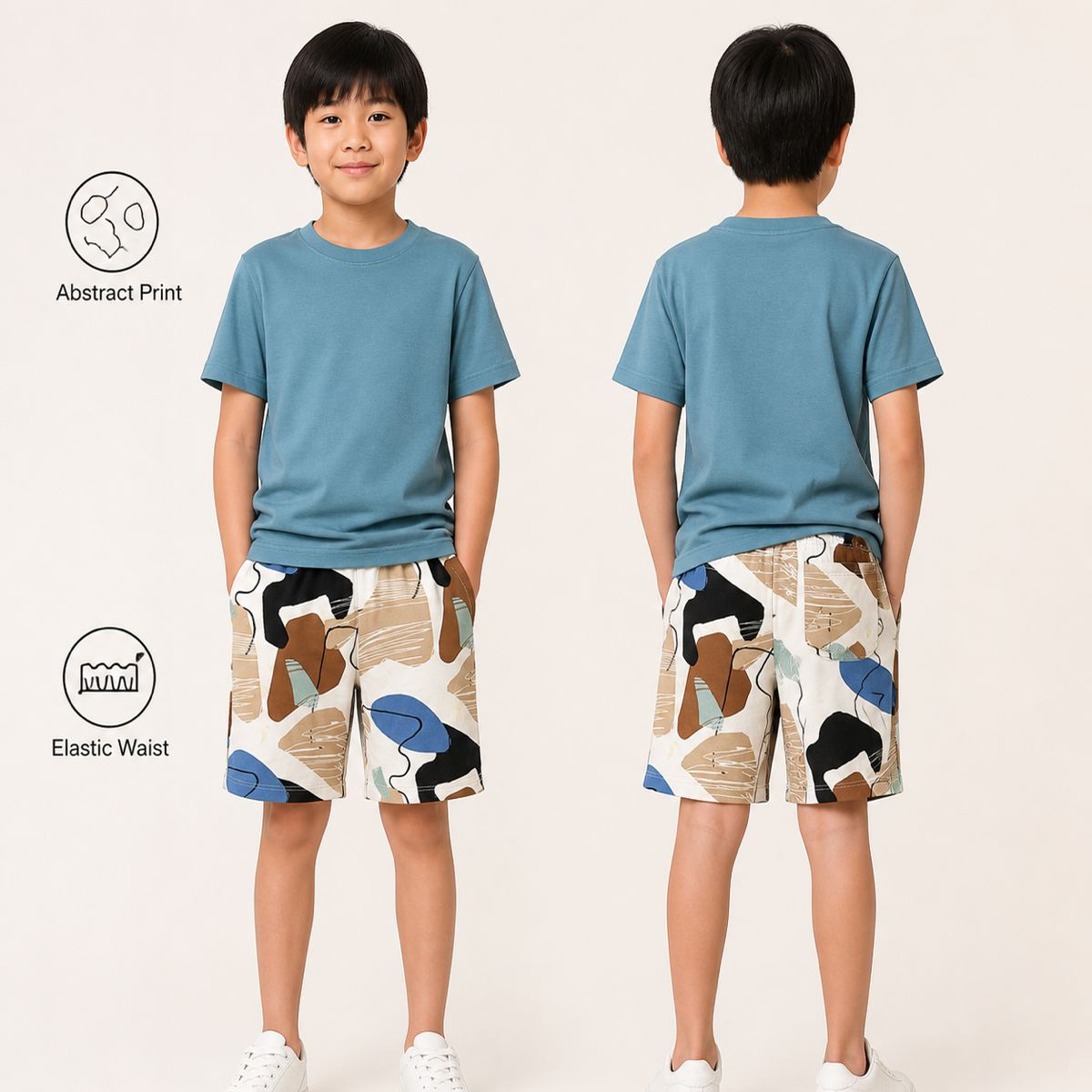 H&M กางเกงขาสั้นสเวตลาย Abstract