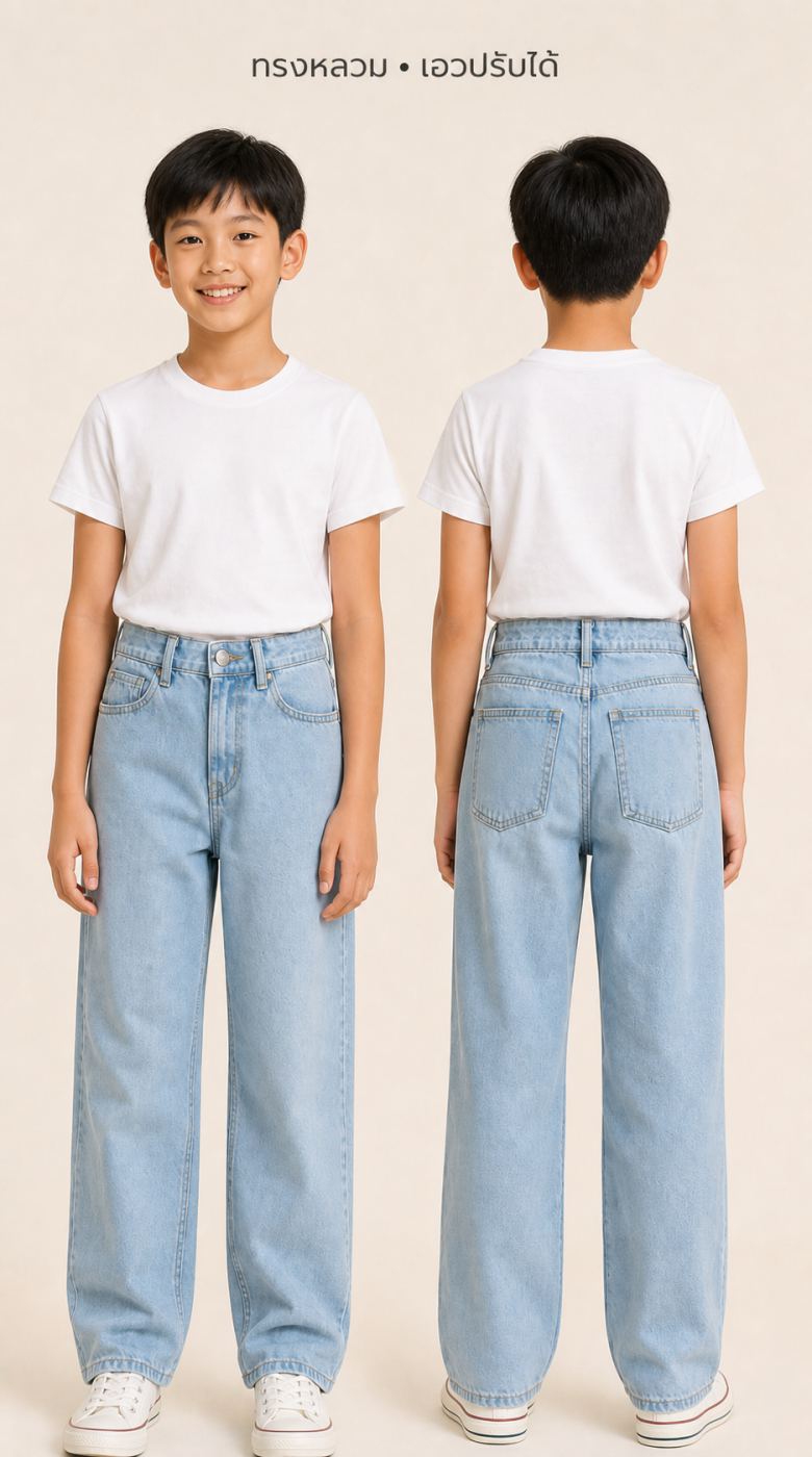 H&M ยีนส์สีฟ้าอ่อน
