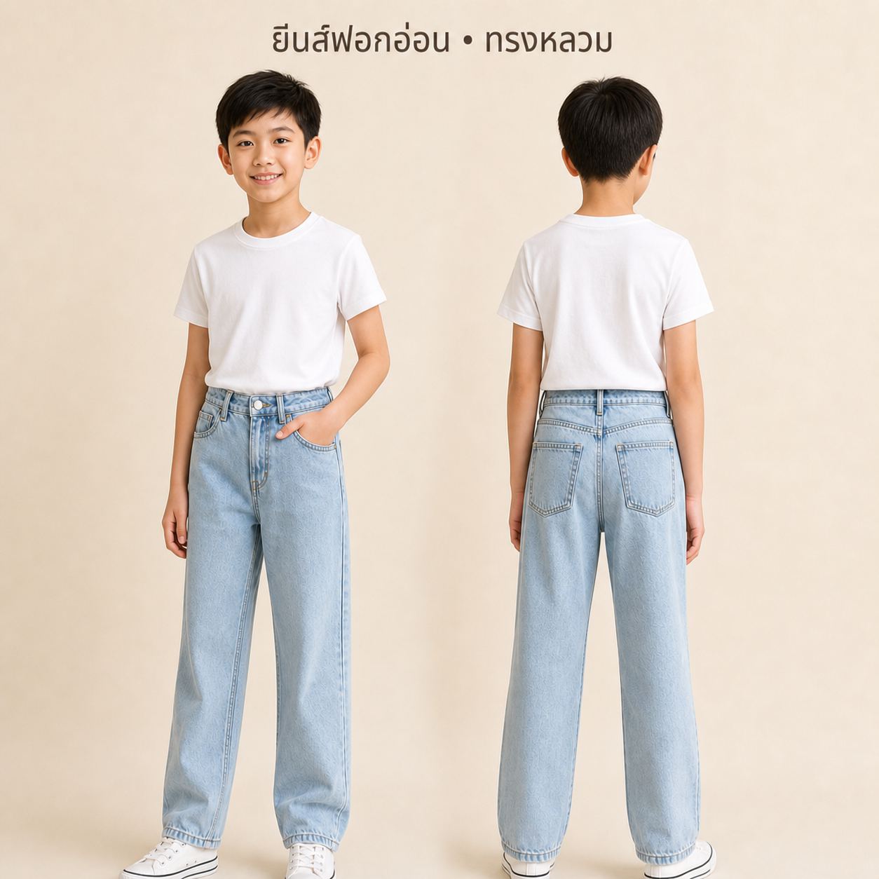 H&M ยีนส์สีฟ้าอ่อน