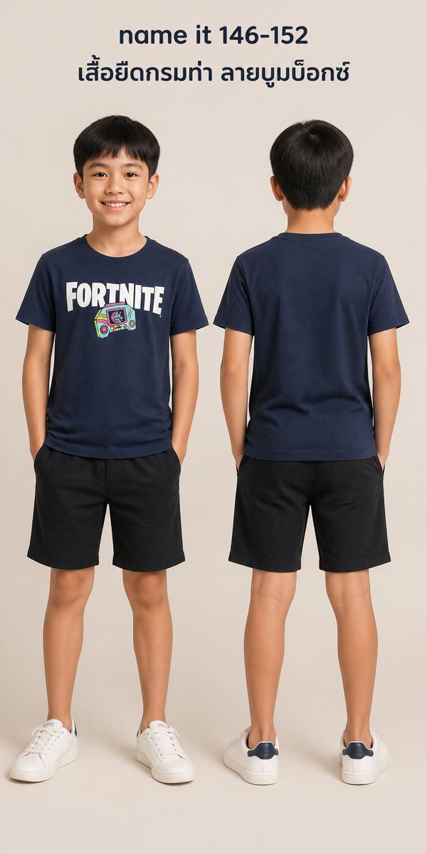 NAME IT เสื้อยืด Fortnite Boombox สีกรมท่า