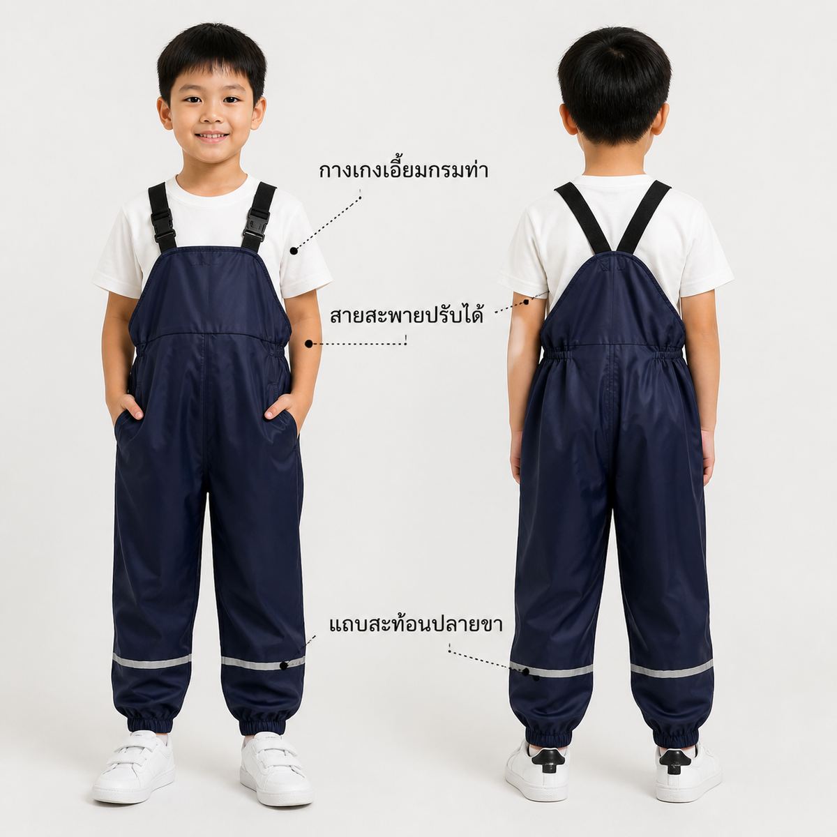 Line One กางเกงเอี๊ยมกันหิมะสีกรมท่า
