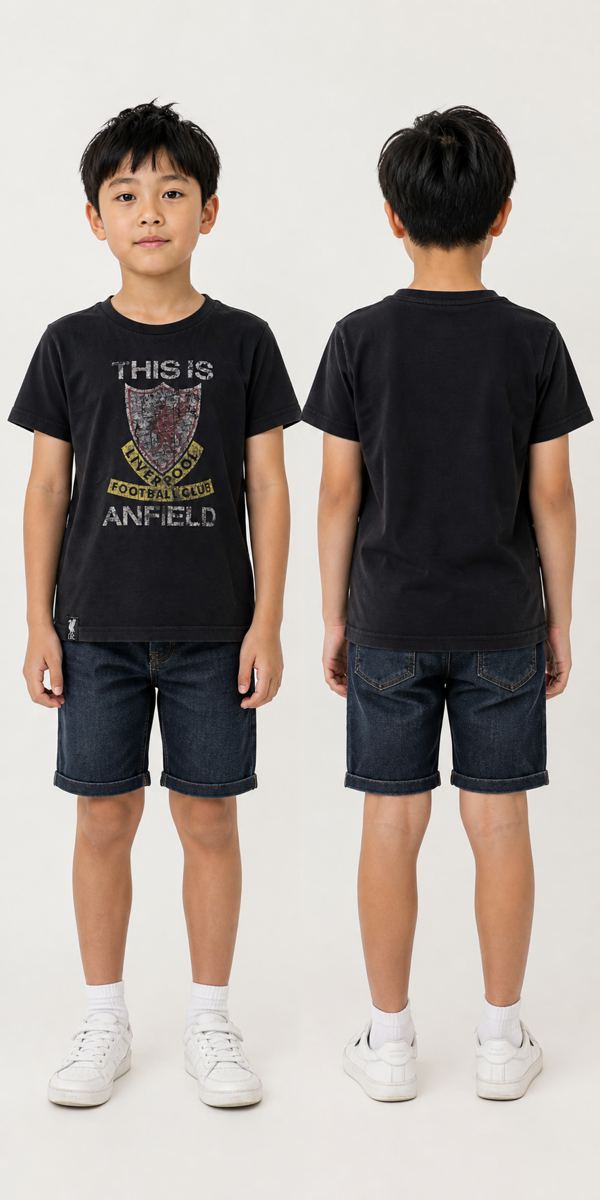 LIVERPOOL FC เสื้อยืดลาย Anfield สีดำ