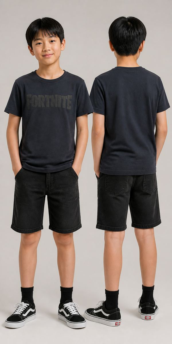 NAME IT เสื้อยืดลาย FORTNITE สีดำ