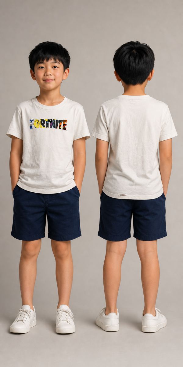 name it เสื้อยืดลายฮีโร่สีขาว