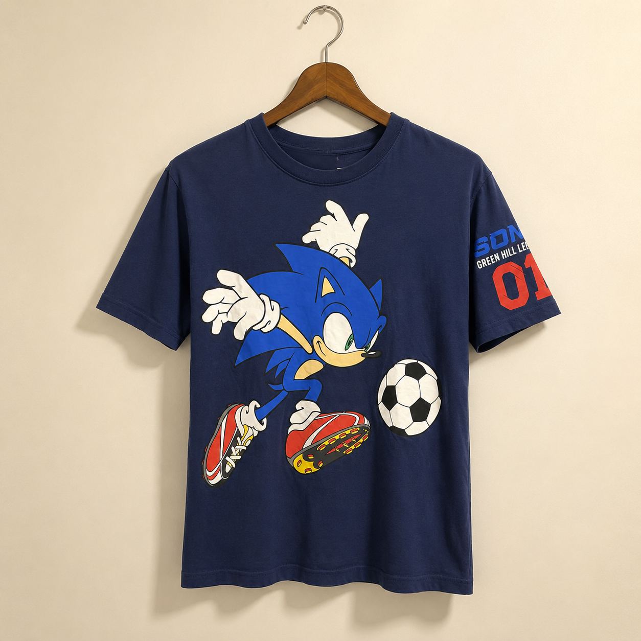 H&M เสื้อยืดเด็ก Sonic ลาย Green Hill League สีกรมท่า